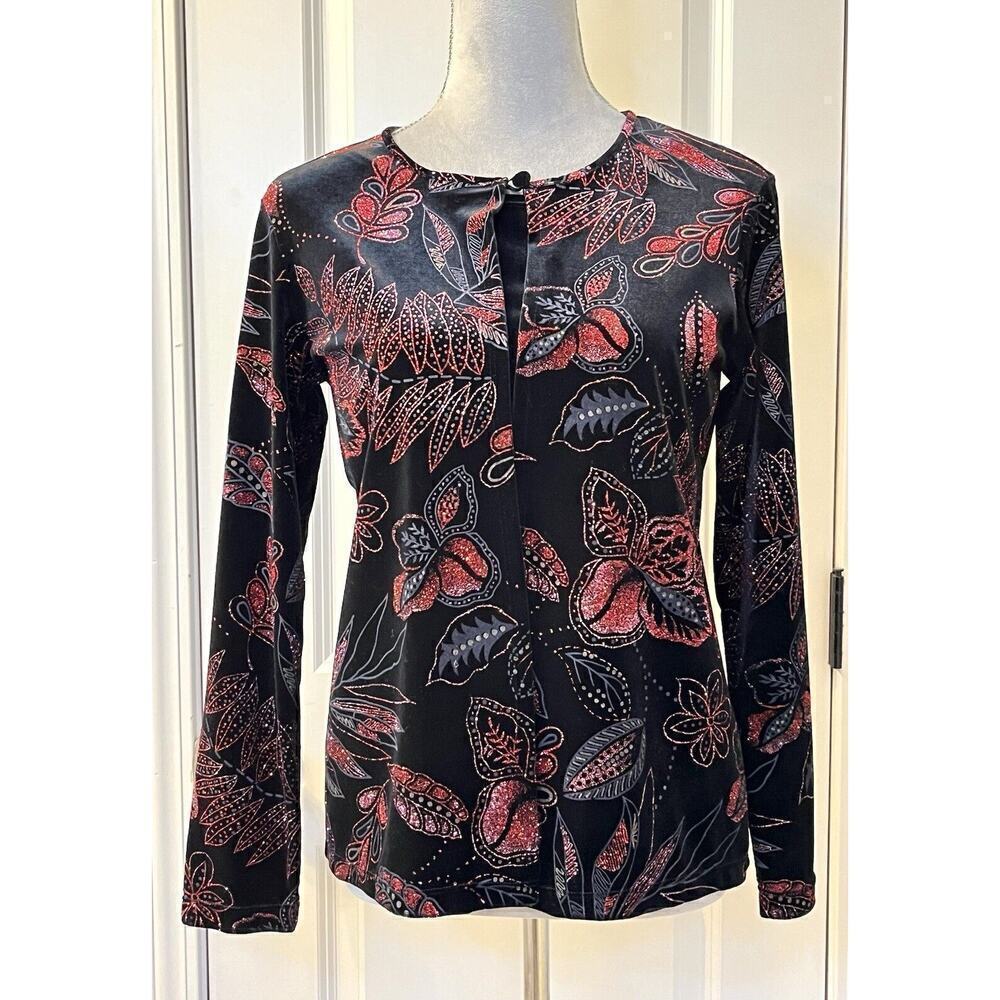 Notations Velvet Black Sparkle Glitter Vintage Inspired Chic Evening Wear S Boho